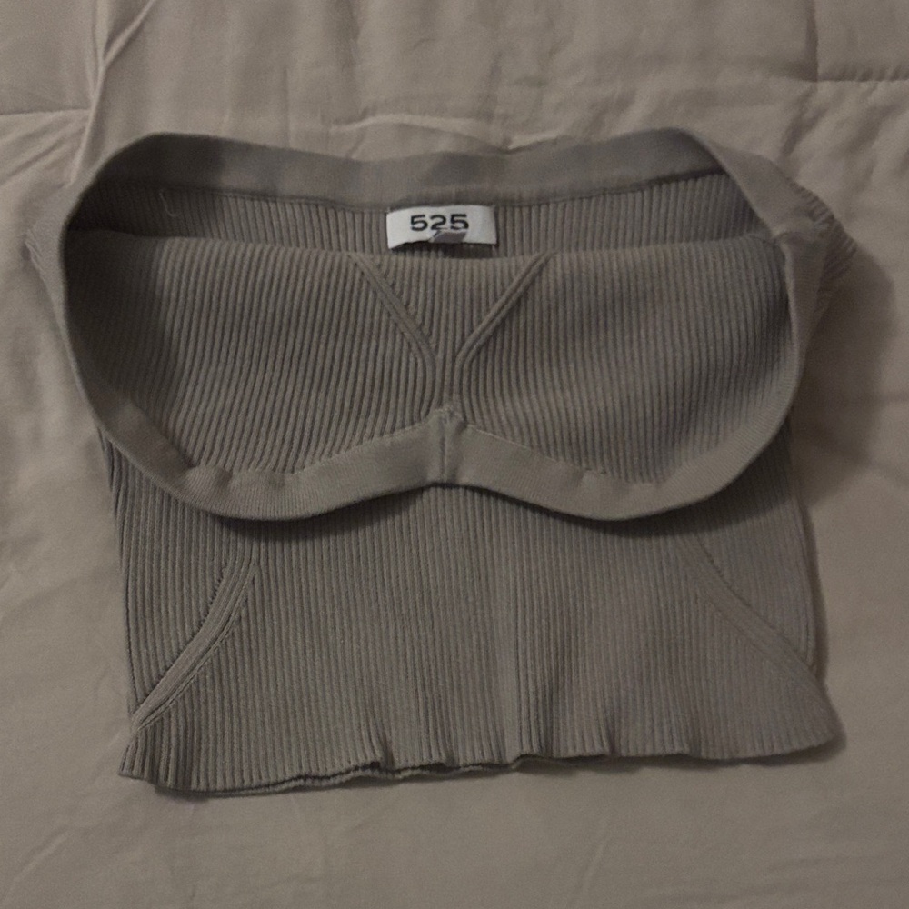 525 America Gray Ribbed Sweater